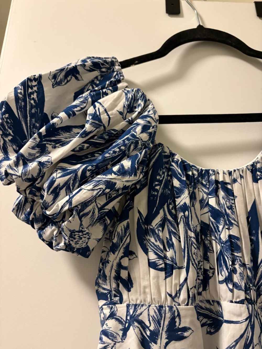 Abercrombie & Fitch Blue Floral Puff-Sleeve Dress - Picture 3 of 5
